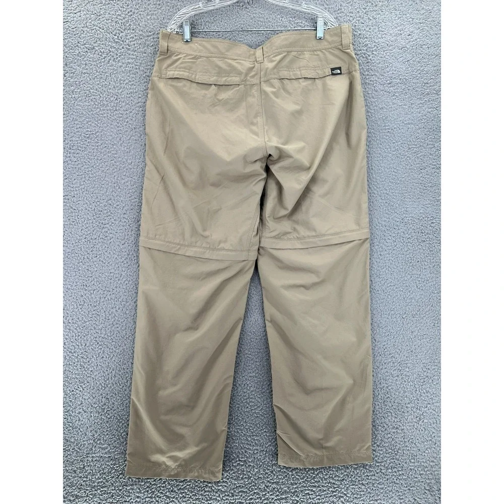 THE NORTH FACE Cargo Convertible Pants Mens 38x32 Tan‎ Soft Nylon Hiking Outdoor